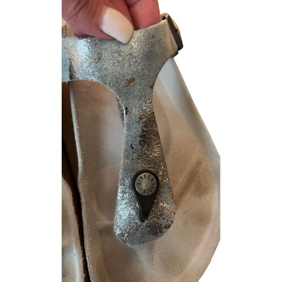 Women's Birkenstock Gizeh Metallic Silver Size EU 39 US 8-8.5‎ - Picture 10 of 12